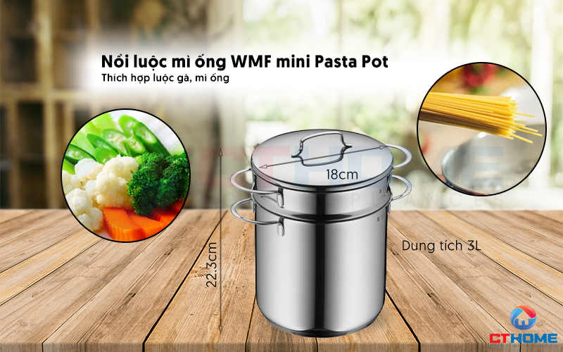 Thích hợp sử dụng để luộc mì ống, hấp rau củ,...