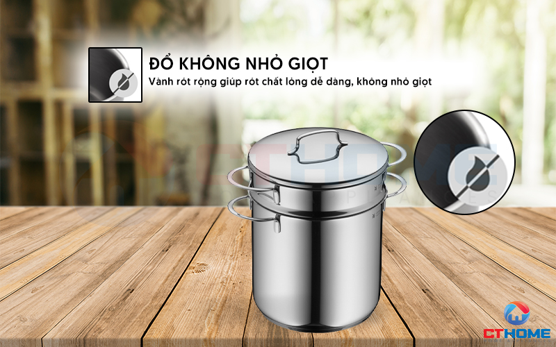 Vành rót rộng hạn chế nhỏ giọt khi sử dụng