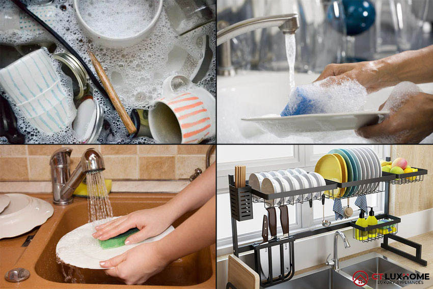 Toàn bộ công đoạn rửa chén đều tích hợp trong chiếc máy rửa bát Bosch.