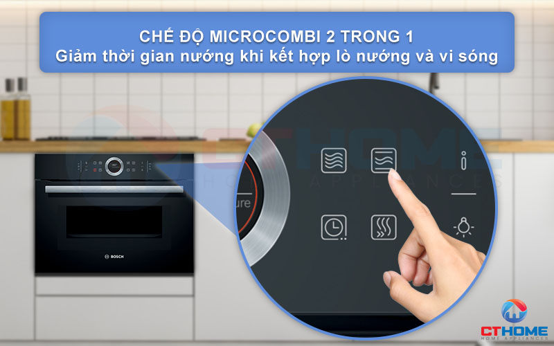 Giảm thời gian hiệu quả hơn khi kích hoạt MicroCombi kết hợp nướng và vi sóng