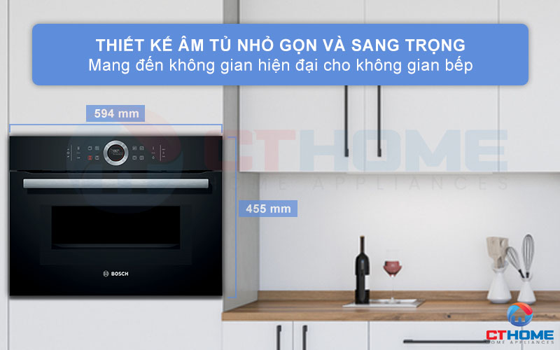 Thiết kế âm tủ sang trọng, mang đến không gian hiện đại tạo thẩm mỹ cho căn bếp