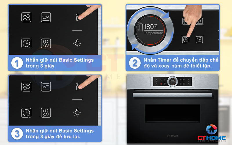 Thiết lập các chế độ cơ bản nhanh chóng chỉ với vài thao tác đơn giản