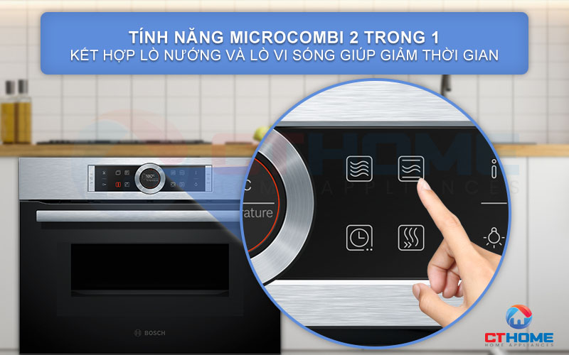 Giảm thời gian nướng hơn khi kích hoạt chế độ MicroCombi 2 trong 1