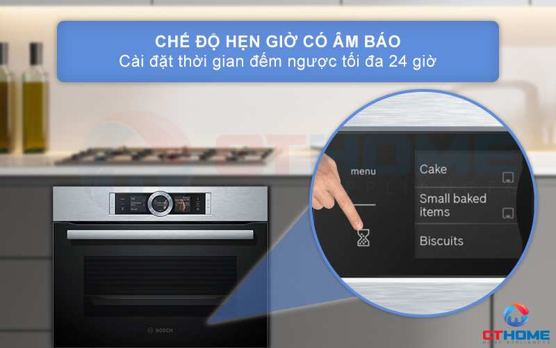 Chế độ hẹn giờ có âm báo với thời gian hẹn tối đa 24 giờ