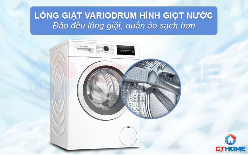 Lồng giặt hình giọt nước VarioDrum giúp phân phối nước đồng đều hơn