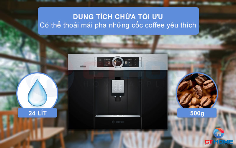Thoải mái sử dụng với dung tích chứa nước và hạt lớn