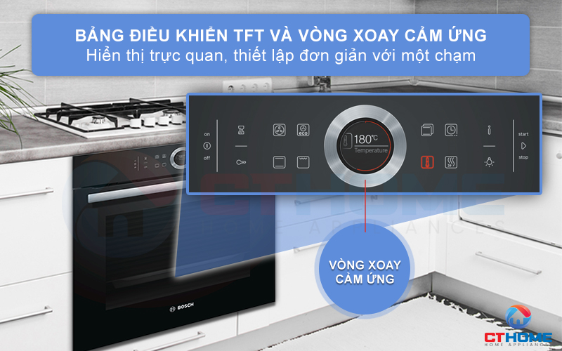 Bảng điều khiển cảm ứng TFT với vòng xoay cảm ứng hiện đại