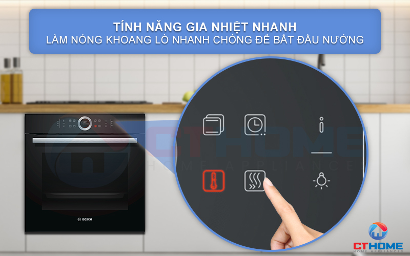 Chức năng gia nhiêt nhanh Rapid Heating giúp bạn làm nóng lò nhanh chóng