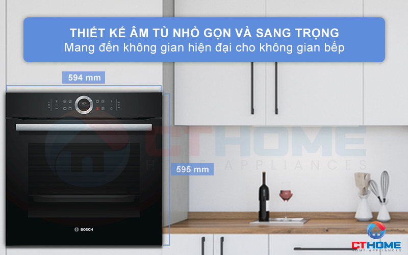 Thiết kế âm tủ sang trọng, tạo sự thẩm mỹ cho không gian bếp
