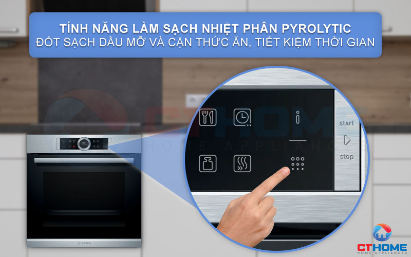 Làm sạch vết bẩn nhẹ giữa khoang lò với phương pháp HydroClean