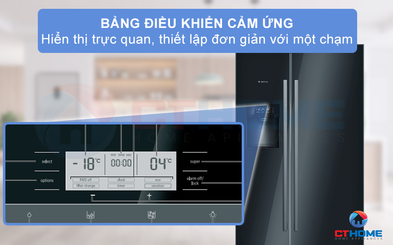 Bảng điều khiển thiết lập dễ dàng chỉ một chạm cùng với màn hình LCD trực quan