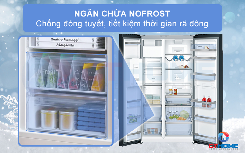 Tiết kiệm thời gian giã đông với công nghệ chống đóng tuyết NoFrost