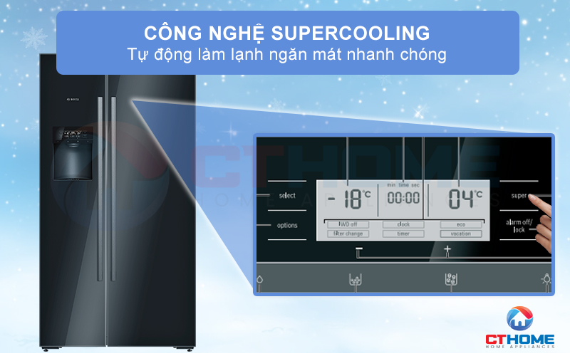Công nghệ SuperCooling tự động làm lạnh ngăn mát nhanh chóng