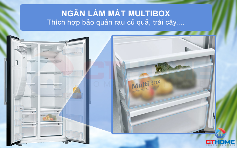 Lưu trữ rau củ và trái cây với ngăn làm mát MultiBox