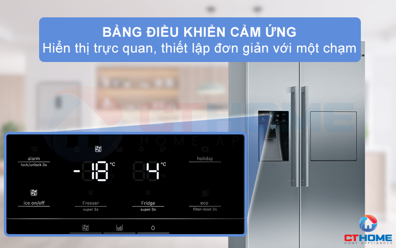 Bảng điều khiển cảm ứng tùy chỉnh nhiệt độ và các cài đặt làm lạnh