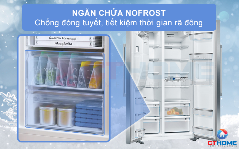 Công nghệ chống đóng tuyết NoFrost tiết kiệm thời gian rã đông hơn