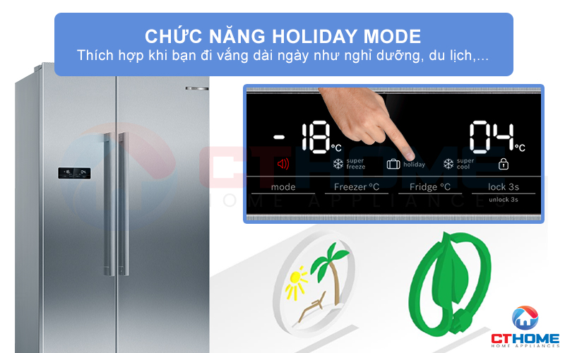 Tiết kiệm năng lượng hơn khi bạn đi vắng với chức năng Holiday Mode