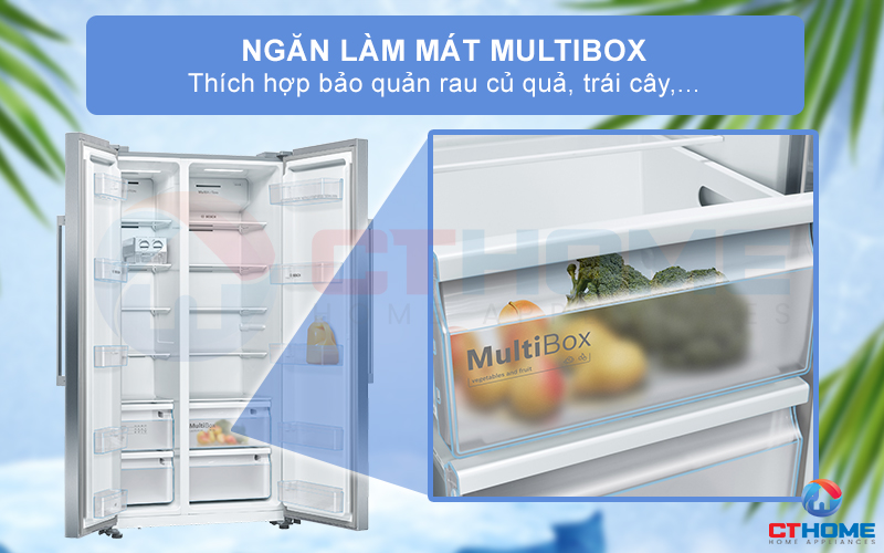 Lưu trữ rau củ luôn giữ được vị tươi ngon với ngăn làm mát MultiBox