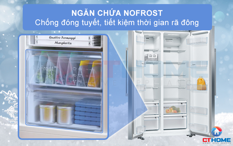 Công nghệ chống đóng tuyết NoFrost tiết kiệm thời gian rã đông hơn