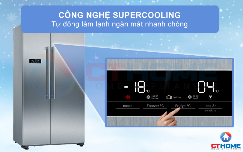 Công nghệ SuperCooling tự động làm lạnh ngăn mát nhanh chóng