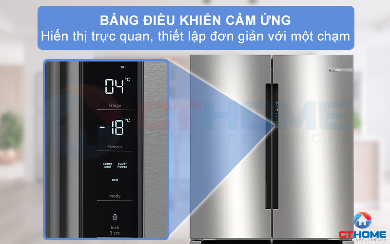 Bảng điều khiển cảm ứng tùy chỉnh nhiệt độ và các cài đặt làm lạnh