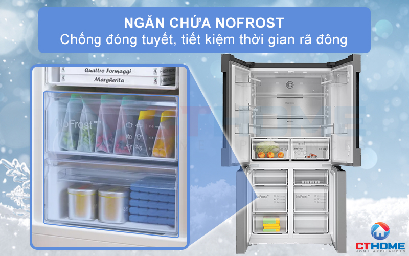 Công nghệ chống đóng tuyết NoFrost tiết kiệm thời gian rã đông hơn
