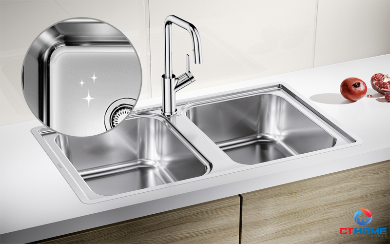 ​​​​​​​Bề mặt inox sáng bóng, chống bám dầu mỡ và an toàn sức khỏe