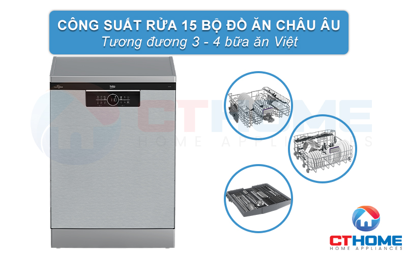 MÁY RỬA BÁT ĐỘC LẬP BEKO BDFN26530X - 15 BỘ SẤY HÉ CỬA 2