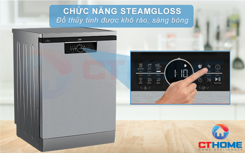 MÁY RỬA BÁT ĐỘC LẬP BEKO BDFN26530X - 15 BỘ SẤY HÉ CỬA 8