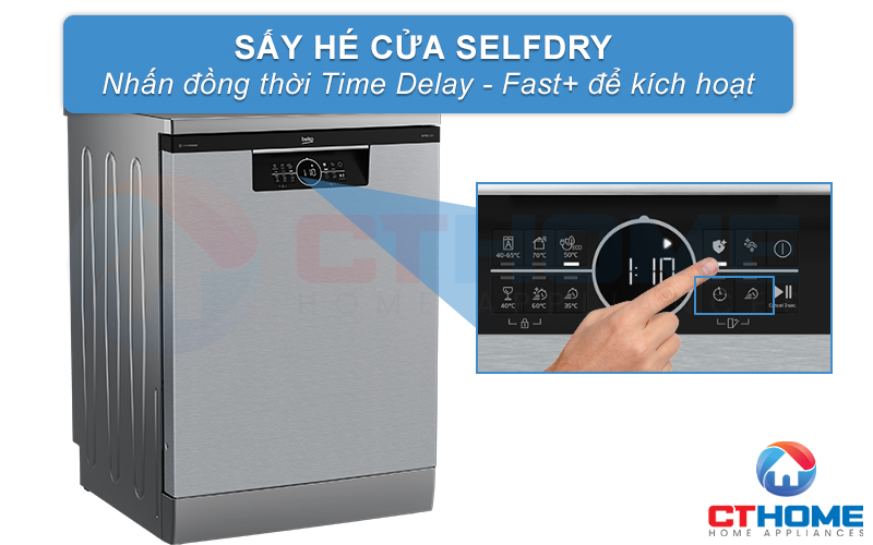 MÁY RỬA CHÉN ĐỘC LẬP BEKO BDFN26560XC - 15 BỘ SẤY HÉ CỬA 6