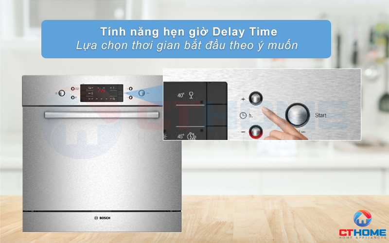 Tính năng hẹn giờ Delay Time, có thể tùy chọn thời gian mong muốn