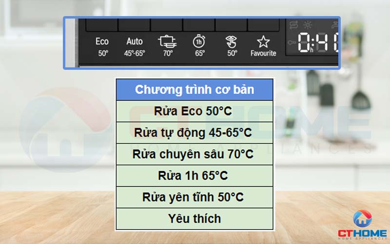 Với 6 chương trình cơ bản có thể tùy chọn đa dạng nhu cầu tẩy rửa