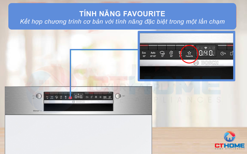 Tính năng Favourite có khả năng kết hợp 1 chương trình cơ bản và 1 tính năng đặc biệt
