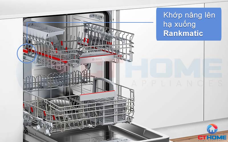 Hệ thống Rackmatic nâng hạ giàn rửa lên xuống, tối ưu không gian chứa