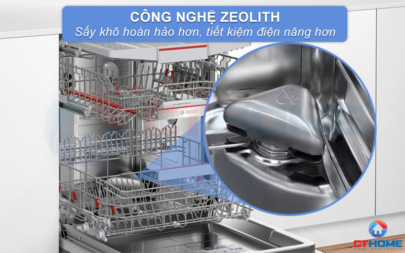 MÁY RỬA BÁT BÁN ÂM BOSCH SMI6ZCS16E SERIE 6 SẤY ZEOLITH 6