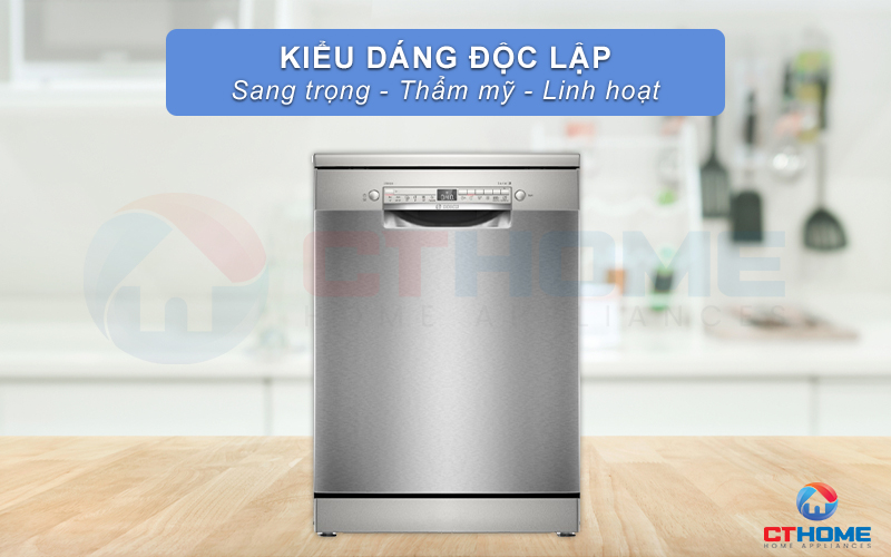 Máy rửa bát Bosch SMS2HAI12E thiết kế chắc chắn và linh hoạt.