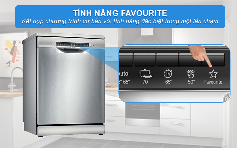 Kết hợp chương trình cơ bản với tính năng đặc biệt nhờ nút nhấn Favourite