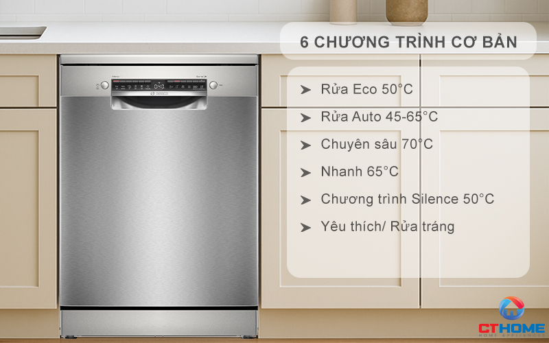 Tùy chọn đa dạng 6 chương trình rửa cơ bản phục vụ nhu cầu sử dụng