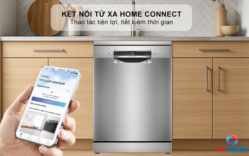 Kết nối từ xa “Home connect” giúp bạn thao tác tiện lợi, tiết kiệm thời gian