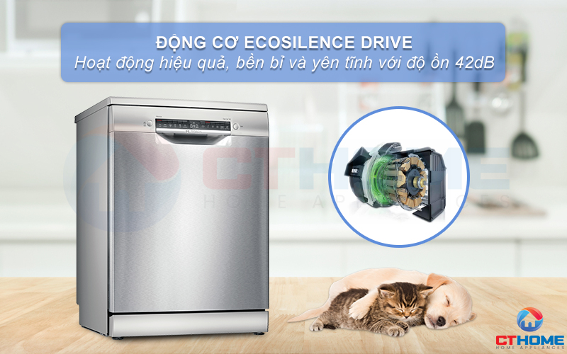 Động cơ EcoSilence Drive cho khả năng vận hành máy mạnh mẽ và êm ái