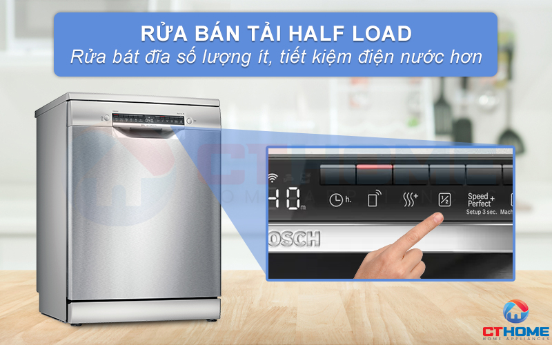 Rửa bát đĩa số lượng ít khi kích hoạt chức năng HalfLoad