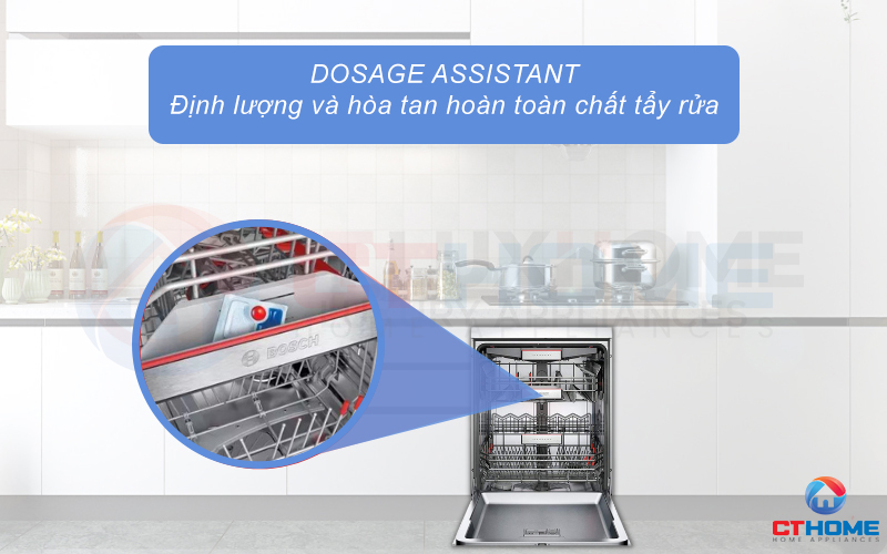 Hệ thống Dosage Assistant giúp tối ưu hòa tan chất tẩy rửa hơn.