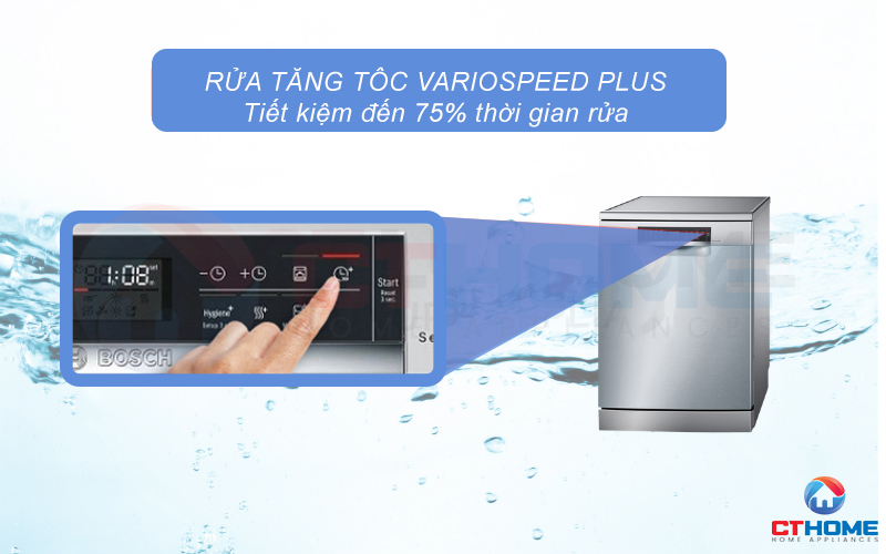 VarioSpeed Plus tăng tốc độ rửa và tiết kiệm tới 75% thời gian rửa