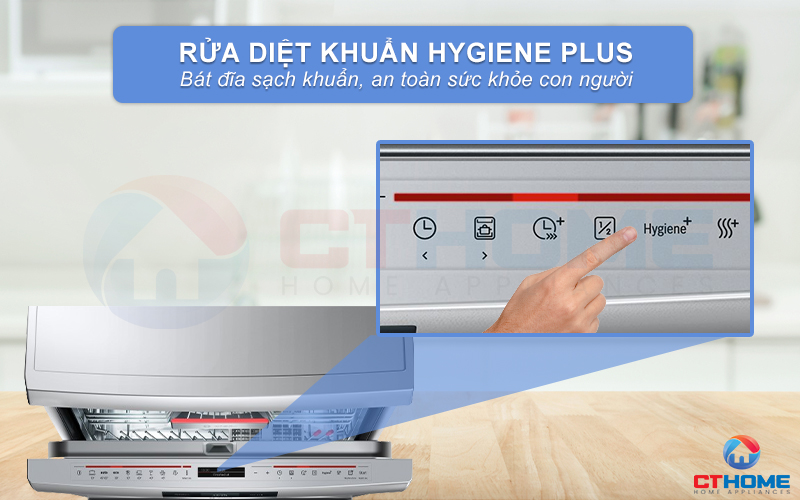 Chức năng Hygiene Plus có thể kết hợp với các chương trình rửa thường, mang lại hiệu quả diệt khuẩn tối đa
