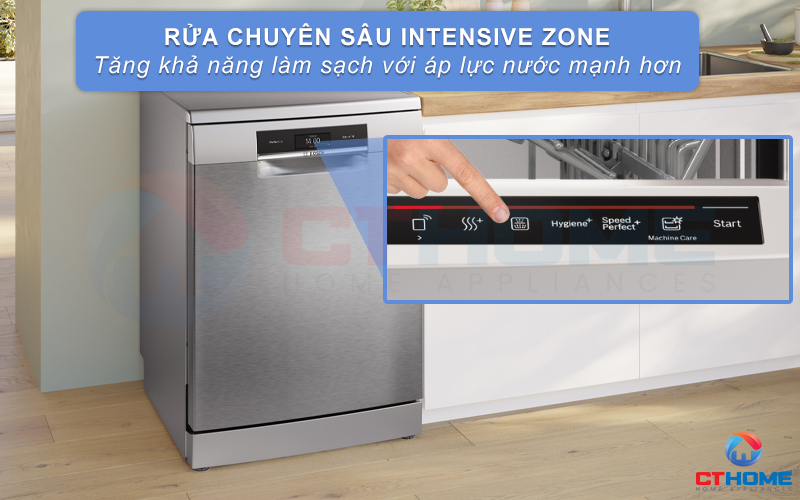 Rửa chuyên sâu giàn dưới cùng đi kèm tăng áp lực giàn giữa với Extra Clean Zone