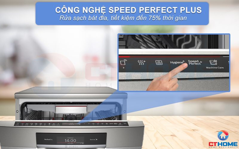Tính năng SpeedPerfect Plus cho phép rửa nhanh hơn.