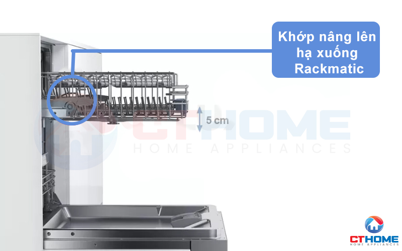 Điều chỉnh linh hoạt độ cao giữa các ngăn với hệ thống Rackmatic.