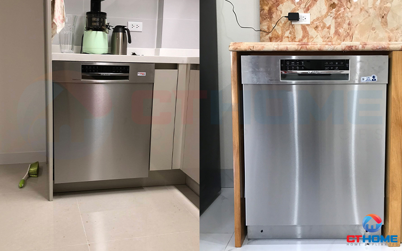 Máy rửa bát Bosch SMU68TS02E serie 6 có kiểu dáng sang trọng, bề mặt inox bền bỉ.