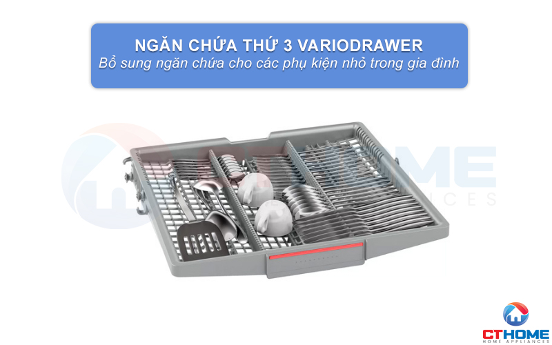 Ngăn chứa thứ 3 VarioDrawer phù hợp để đựng các vật dụng nhỏ