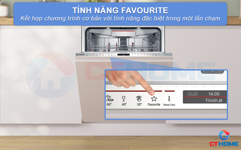 Kết hợp chương trình cơ bản với tính năng đặc biệt nhờ nút nhấn Favourite